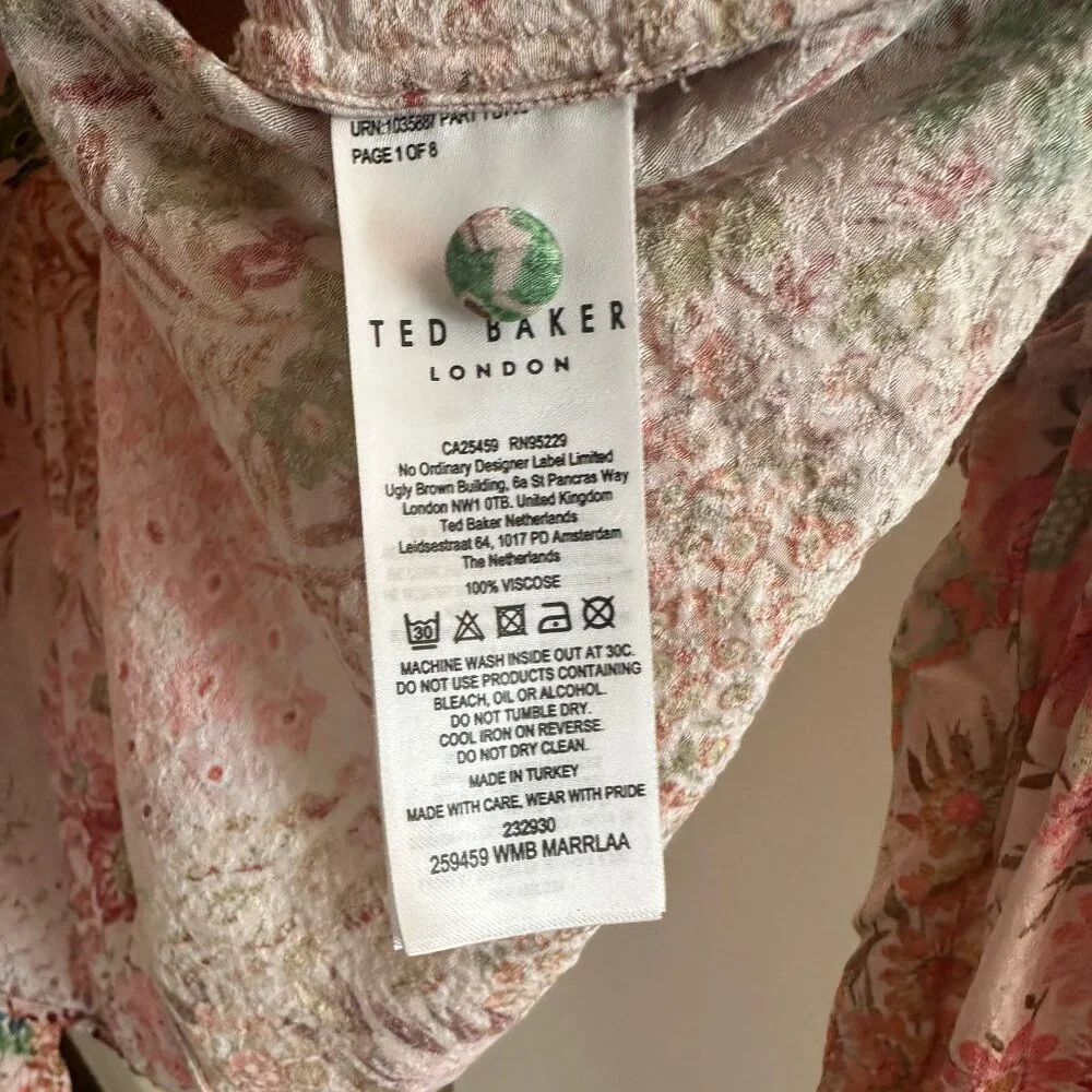 Ted Baker floral boho chic blouse, Ted Baker size 2 - Picture 5 of 9